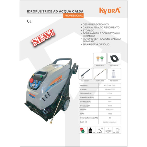 Kydra kpch4 1709 idropulitrice - kydra, kpch4-1709