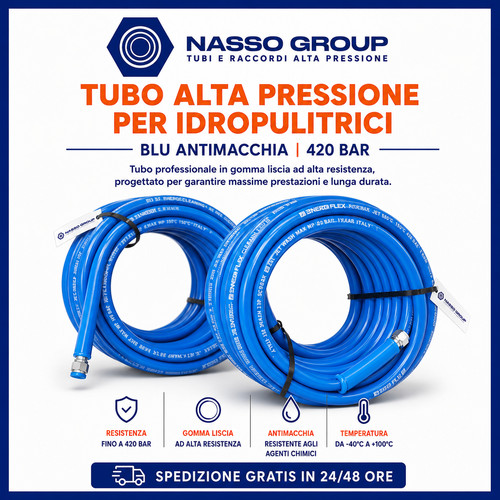 Tubo idropulitrice blu - blu, liscio
